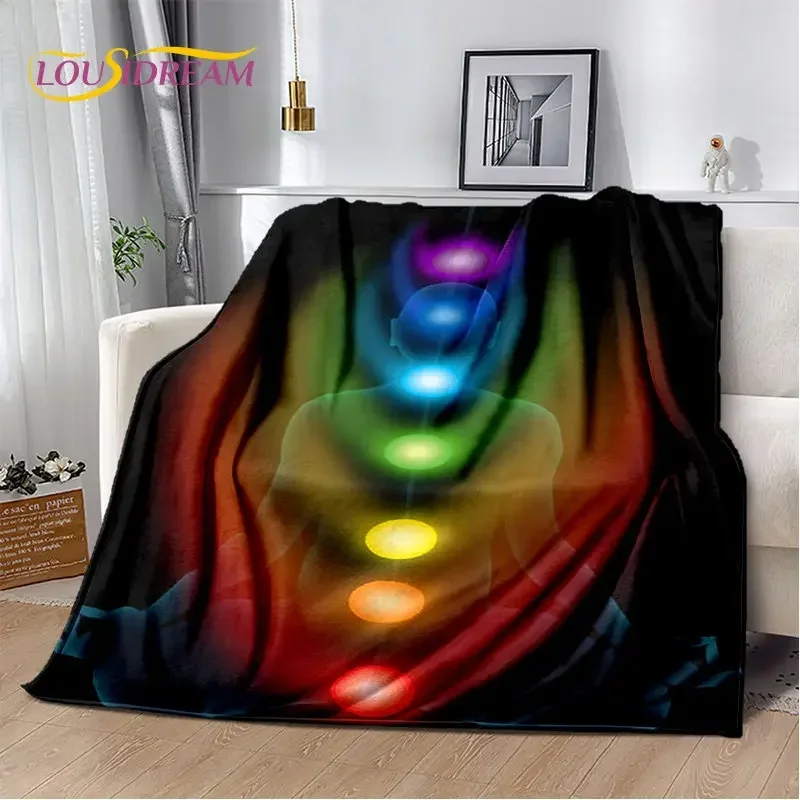 Rainbow 7 Chakra Mandala Bohemia Soft Plush Blanket,Flannel Blanket Throw Blanket for Living Room Bedroom Bed Sofa Picnic Cover