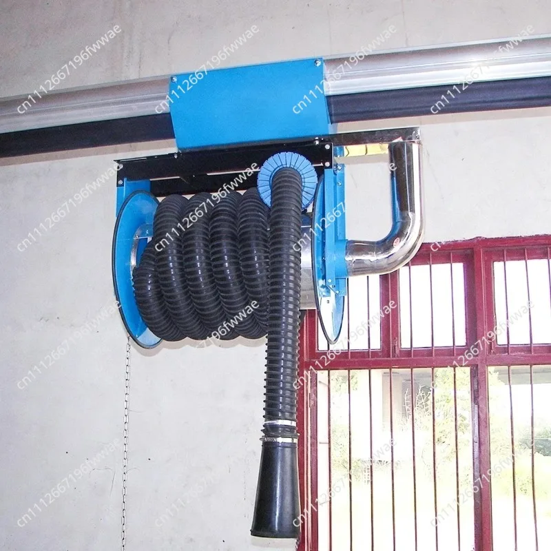 For Industrial auto repair plant slide rail exhaust gas extraction system, mobile pulley type exhaust gas collection equipment