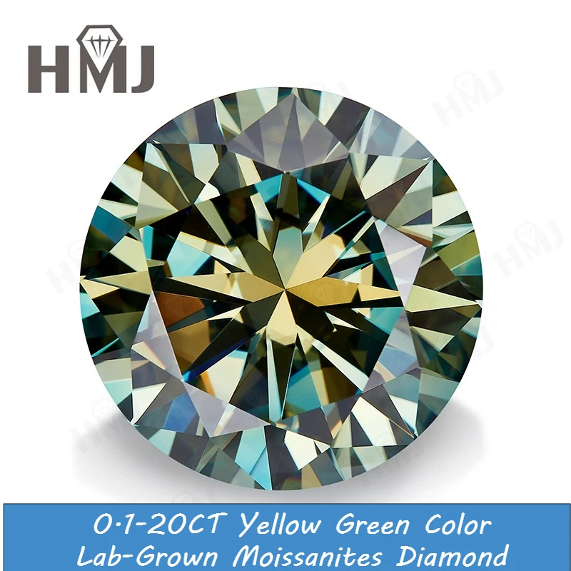 

Lab-Grown Moissanites Diamond Loose Stone 0.1-20CT VVS1 Clarity Original Yellow Green Color with GRA Certificate Never Fade