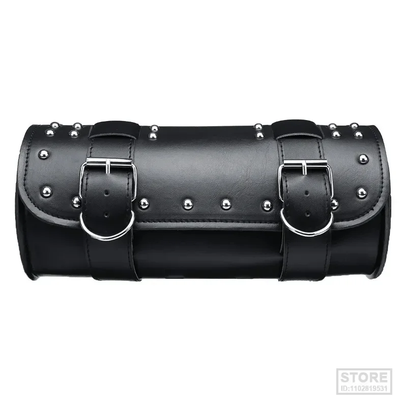 Universal Black Motorcycle Tool Bag Front Fork Handlebar Saddlebag Roll Barrel Racing Tail  Storage