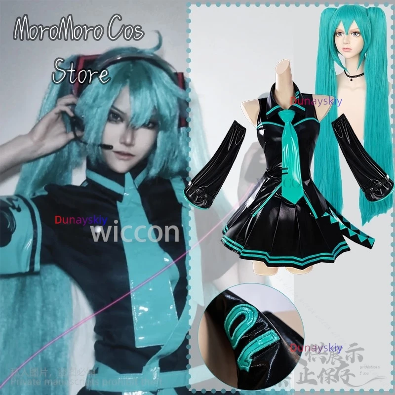 

CosplayAnime Game Project Sekai Cosplay Mikuu Jirai Kei Black Dress Lolita Green Wigs For Halloween Christmas Girls Woman Custom