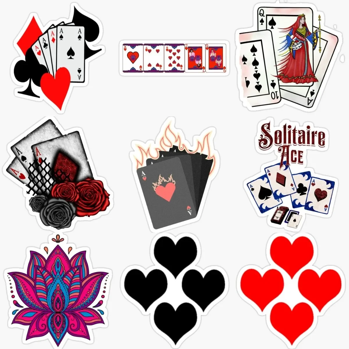 

Playing Card Spade Club Heart Diamond Joker PVC Creative Stickers for Decorate Laptop Car Window Bumper Wall Decal Accessories