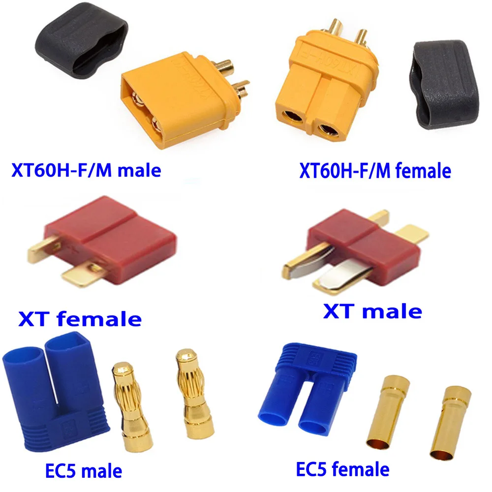 

1pair 1pcs XT60 XT90 EC5 T Plug Battery Connector kit Male Female With Sheath Housing Gold Plated Banana Plug for RC Parts