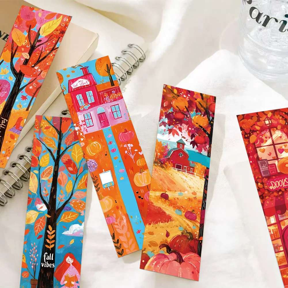 30pcs fall bookmarks falling leaves harvest decorations students office supplies books book pages labeling card decorations DIY