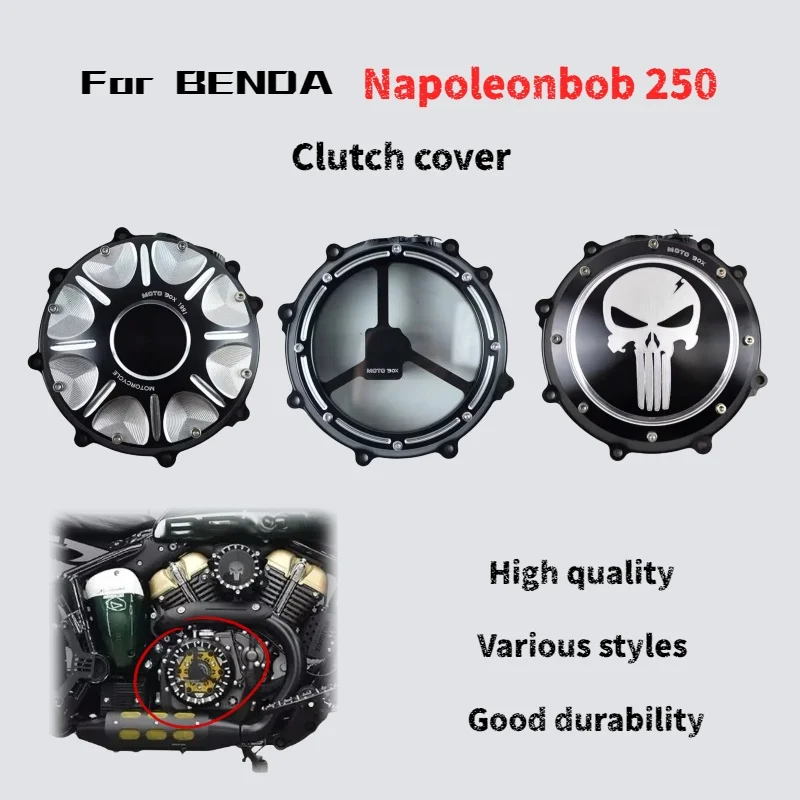 For Benda Napoleonbob 250 modified transparent clutch cover, air filter decorative cover, engine side cover accessories