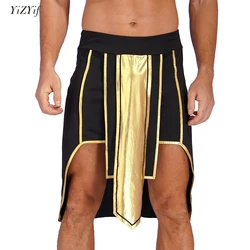 Disfraz de rey Faraón del Antiguo Egipto para hombre, falda asimétrica con dobladillo, juego de rol para fiesta temática de Halloween, ropa de actuación en escenario