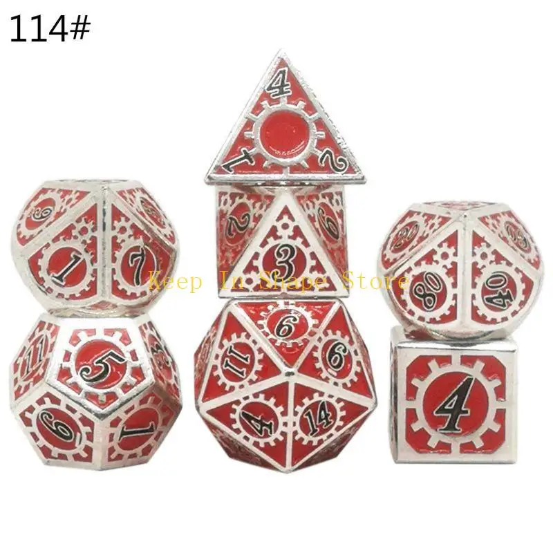 U1JC 7 قطع Polyhedral الزنك سبائك لعب الأدوار لعبة الزهر الزهر
