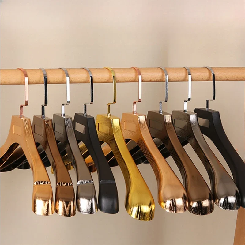 

5PCS Men Suit Clothes Hangers,Gold PP Adults Wide Shoulder Coat Hanger for Clothing Store,Women Dress Wardrobe Organizer Racks