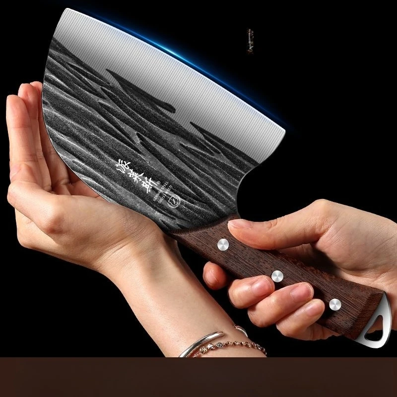 

Kitchen knife Household hand forged kitchen knife, stainless steel solid wood handle, cutting, slicing, chopping, chopping knife