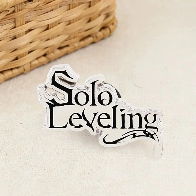 Solo Leveling Logo Enamel Pin Sung Jin-Woo Anime Brooch Metal Badge Ore dake Level Up na Ken Jewelry Fans Collection Gift