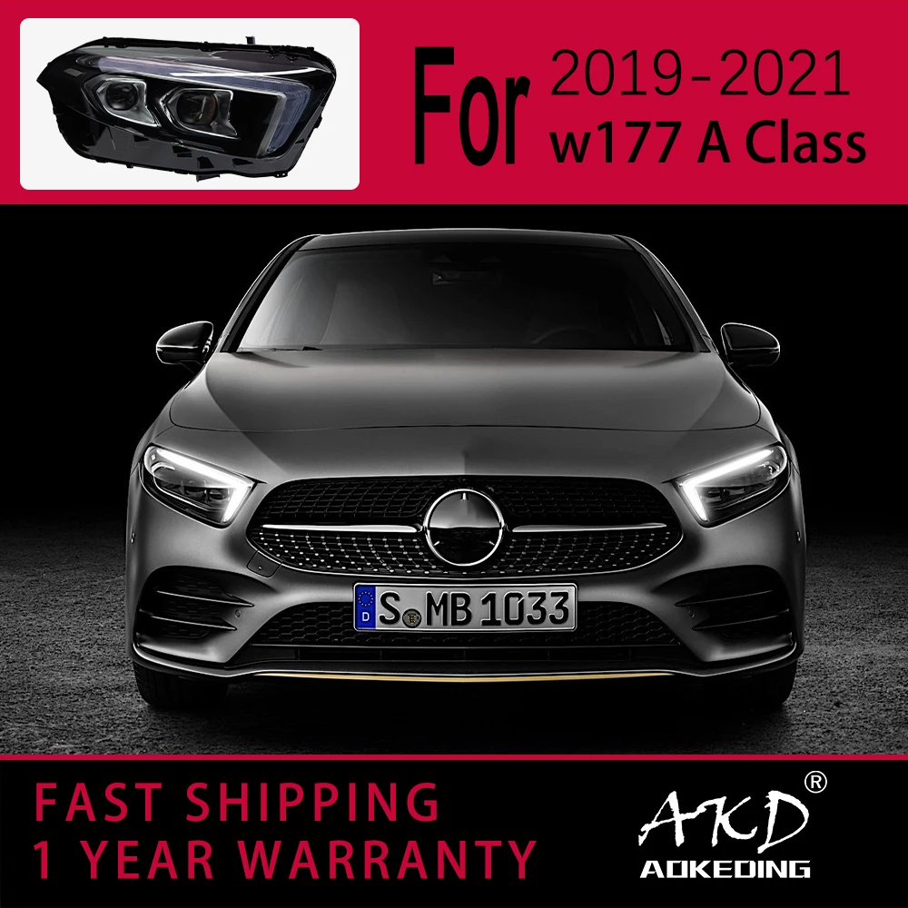 

Автомобильные фары для BENZ W177 A Class, светодиодные фары 2019-2020 A180 A200 A220, линза проектора Drl, автомобильная