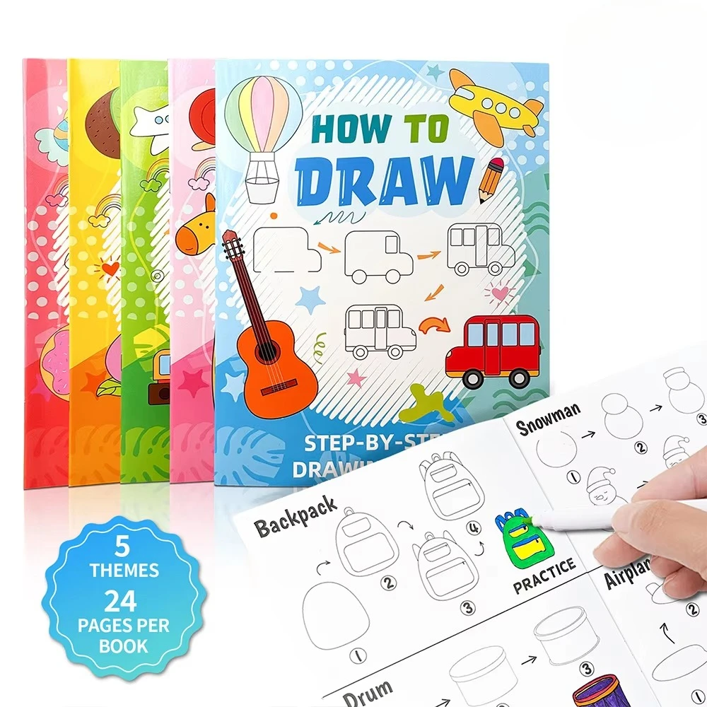 24 Full English Children's Coloring Book - Animal Cartoon Graffiti Early Education Enlightenment Interesting Painting Activity