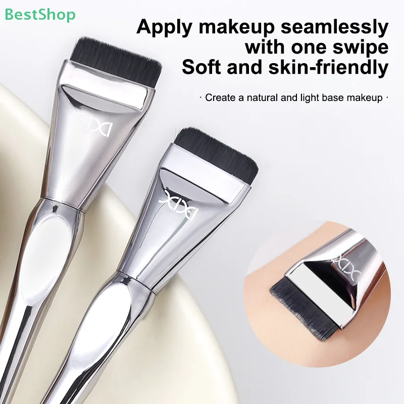 ♥ Pinceau plat ultra-fin pour fond de teint, pinceau de maquillage anti-cernes sans couture, pinceau pour contour du visage