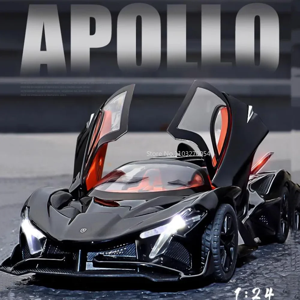 1/24 Apollo EVO Super Car Model Toys lega Diecast Pull Back Sound Light Door Open simulazione veicoli modelli per bambini Boy Gifts