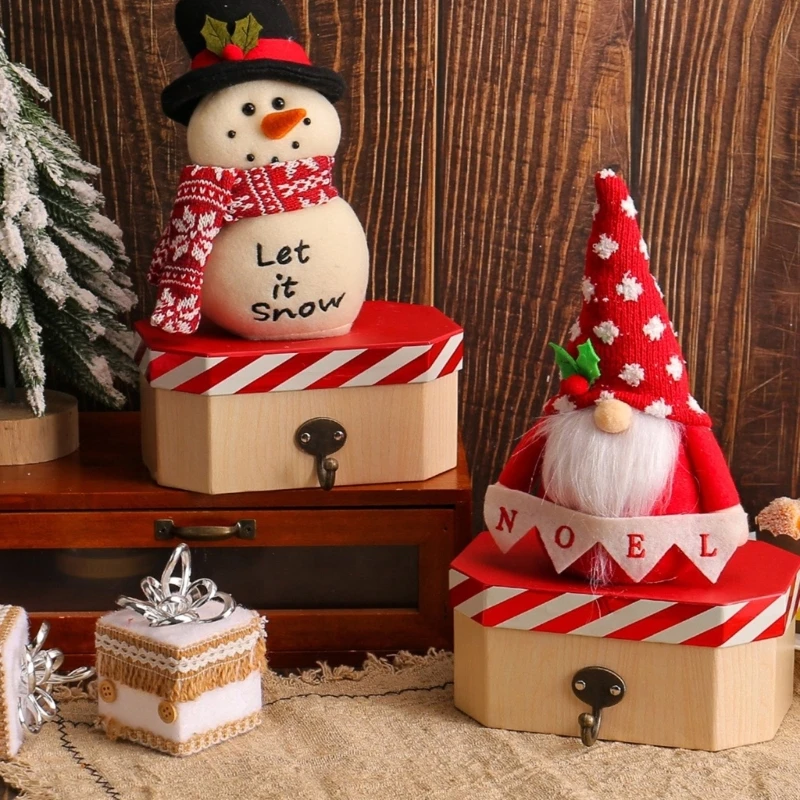 Santa/Snowman Figurine Box Storage Canister for Sweets Spacious Candy Holder for Seasonal Decoration Candies Container