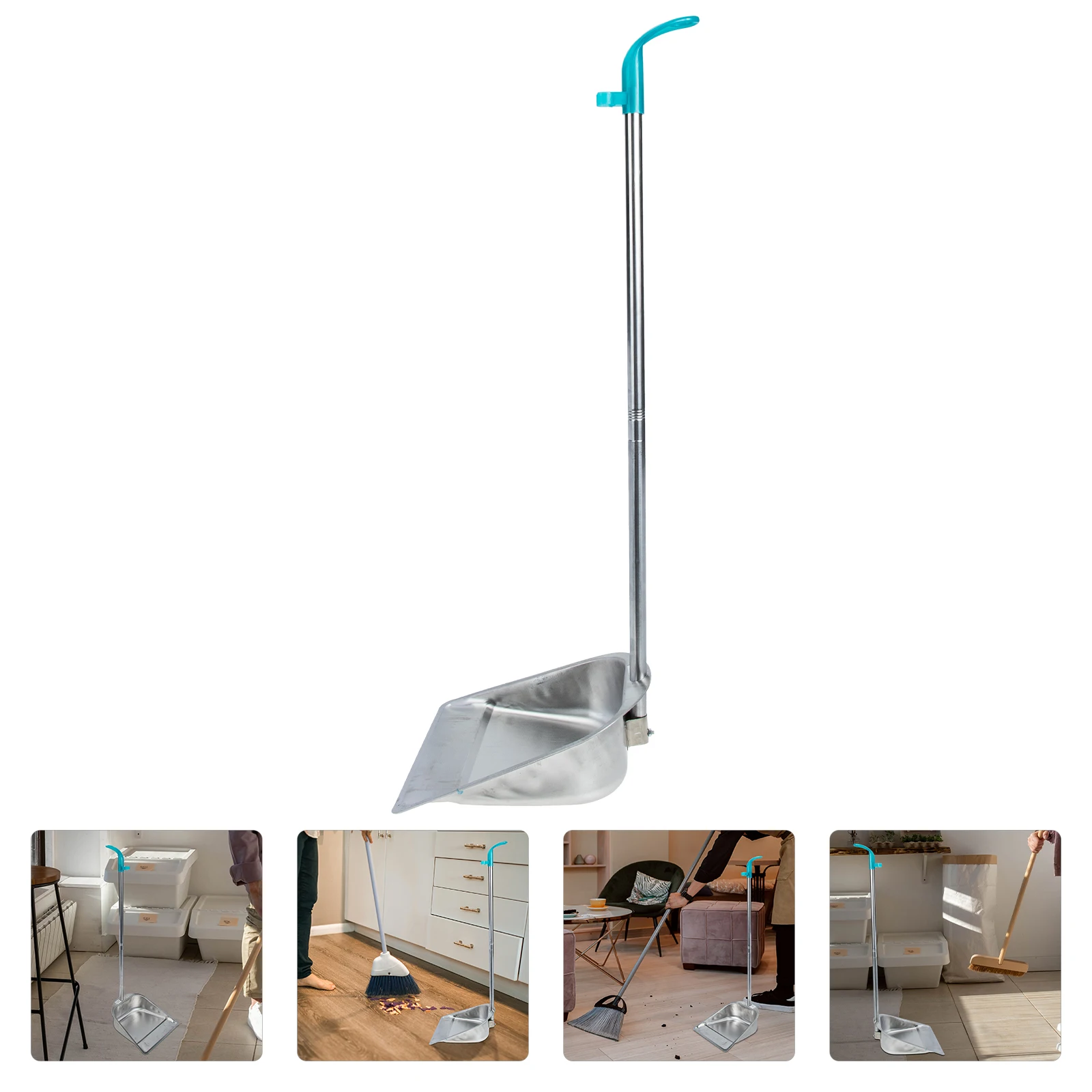 

Trash Shovel Dustpan Square Thick Stainless Steel Long Handle Heavy Duty Removable Home Kitchen Cleaning Supplies