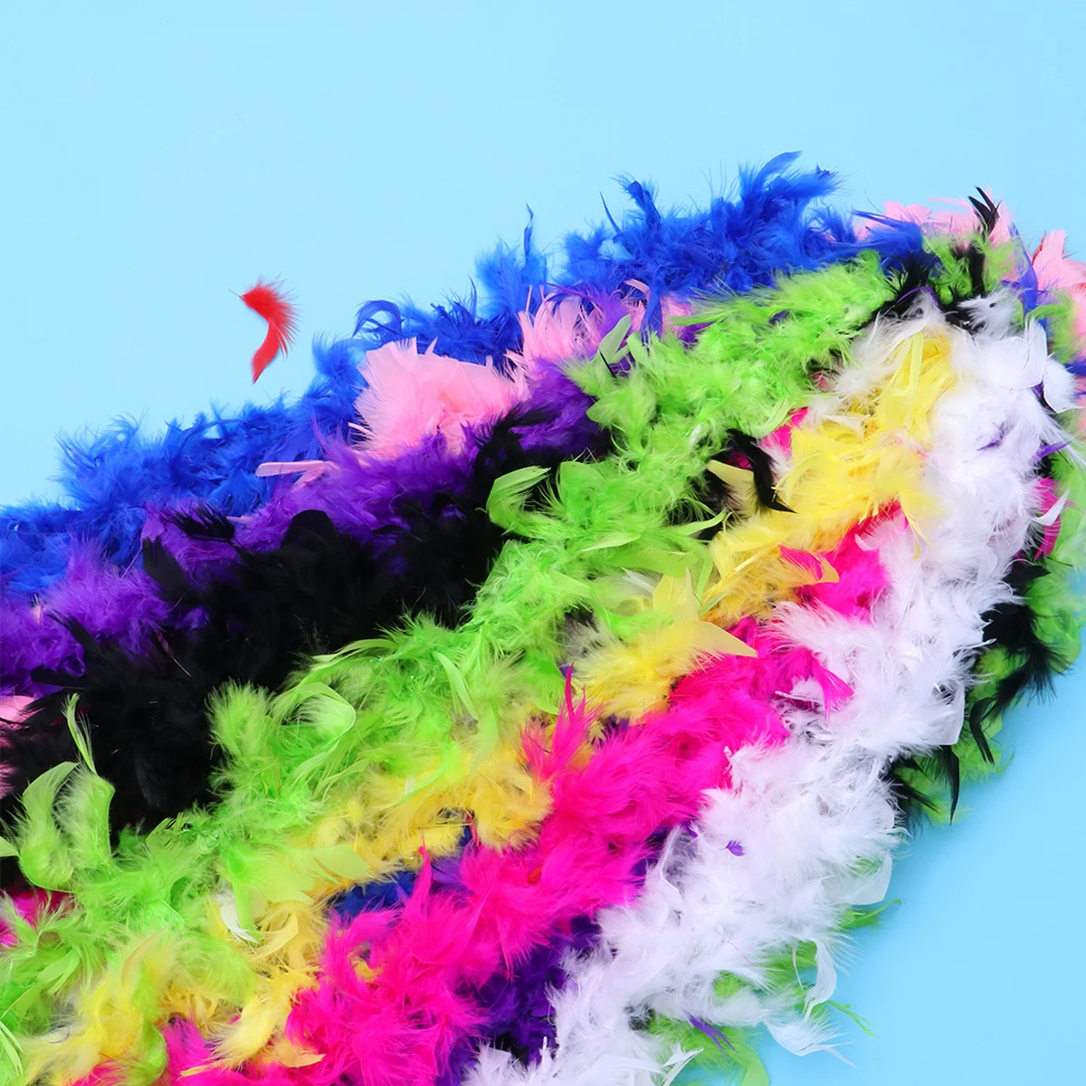 

9 pcs 40G Colorful Boas Natural Turkey For Party Theme Masquerade Diy Craft Decoration Sewing Trim