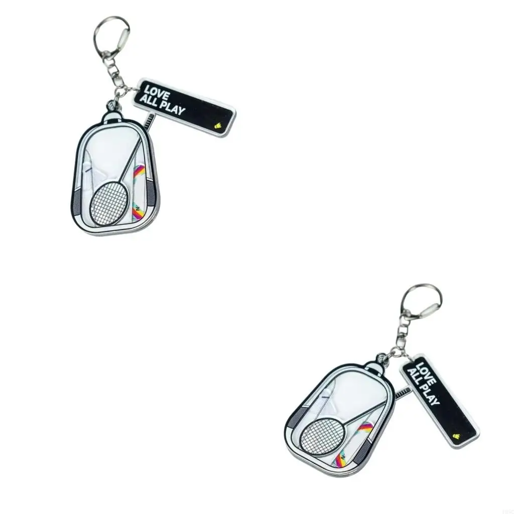 195C Playful Badminton Themed Bag Decoration Vibrant Pink or White Acrylic Pendant For Teens And Adults