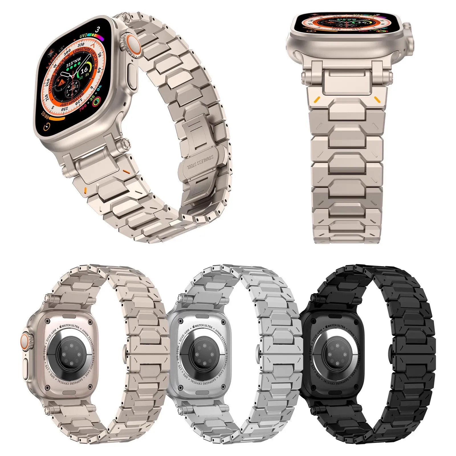 

Ultra Stainless Steel Strap for Apple Watch Band 44mm S10 46mm 45mm Metal watchband Iwatch Series Ultra 2/9 8 7 6 5 Se Bracelet