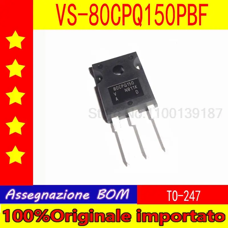 10pcs/lot  VS-80CPQ150PBF  80CPQ150 80CPQ150PBF TO-247 Schottky barrier diode 80A  150V