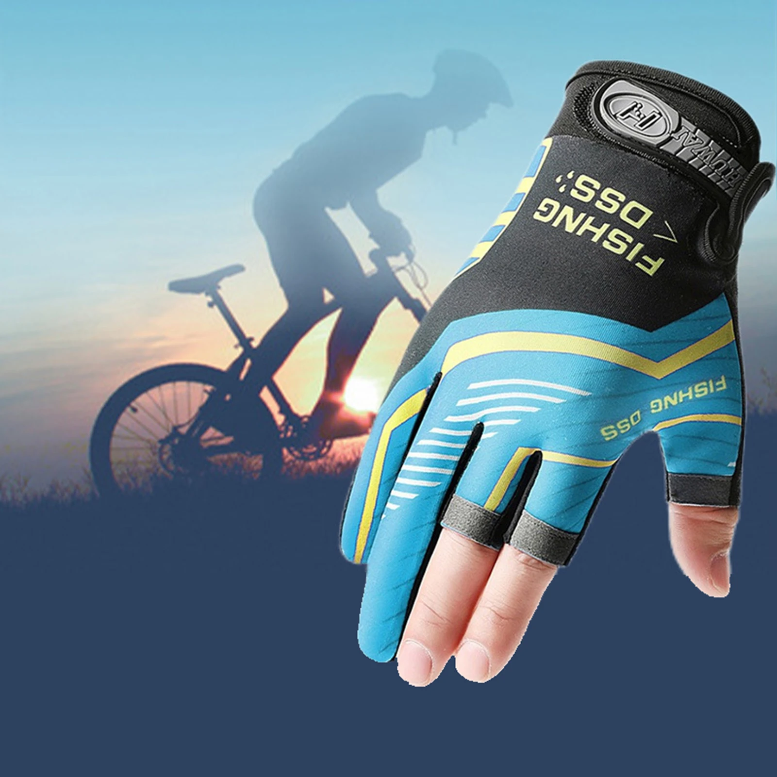Anglerhandschuhe für Herren, Sommer-Dreifingerhandschuhe zum Angeln, Sonnenschutz, Rutschfeste Atmungsaktive Dünne Handschuhe für Autofahrer – Detail 1