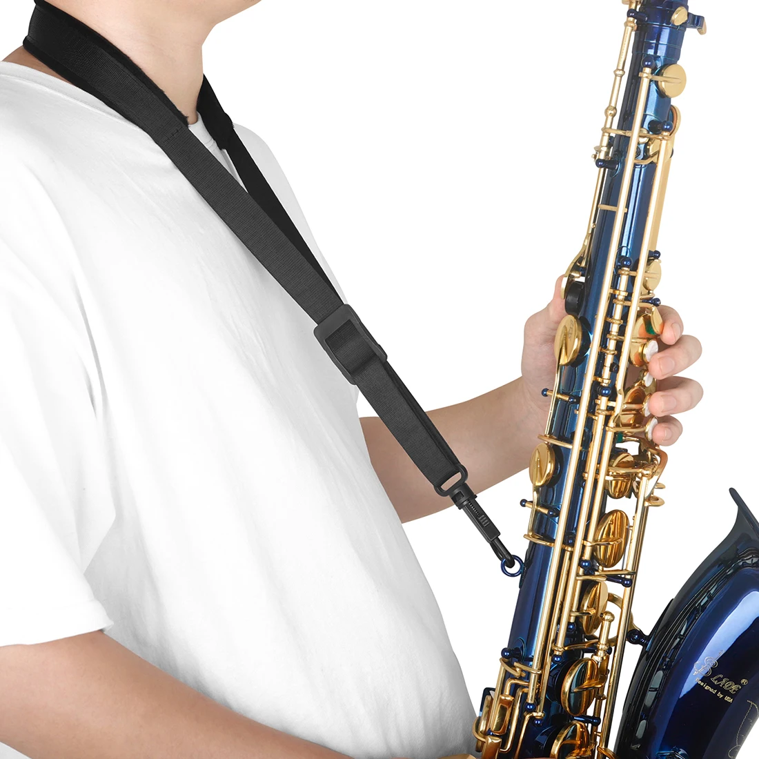 Saxophone Shoulder Strap with Soft and Breathable Saxophone Instrument Parts Durable Saxophone Neck Strap Adjustable Length