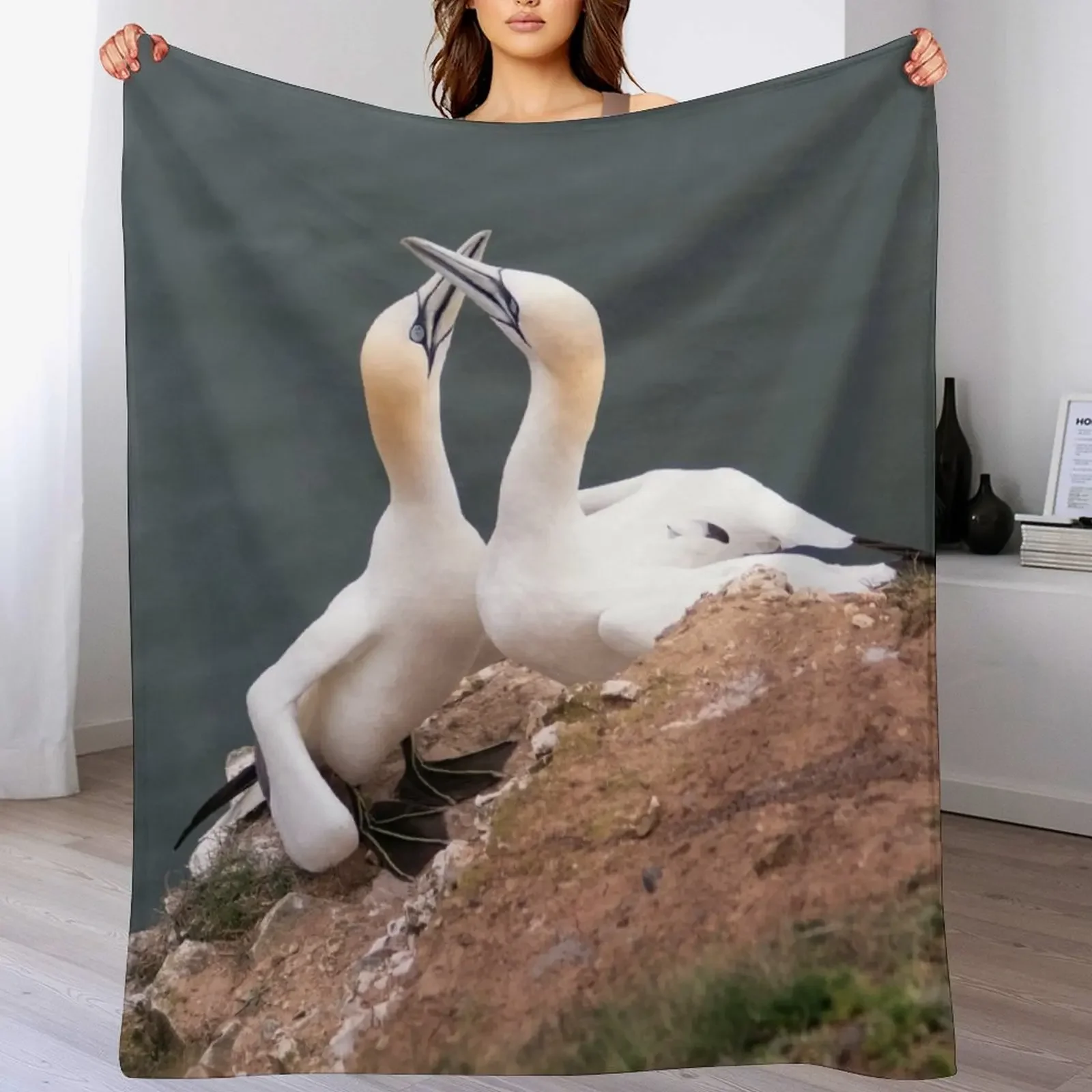 

Pair of gannets Throw Blanket Flannels Furrys Blankets