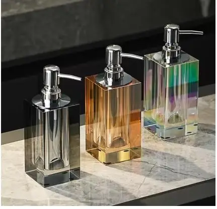 

Роскошный стеклянный флакон для лосьона с кристаллами, дозатор для мыла в ванную, бутылка для жидкого мыла, флакон для шампуня и геля для душа, товары для дома и ванной комнаты