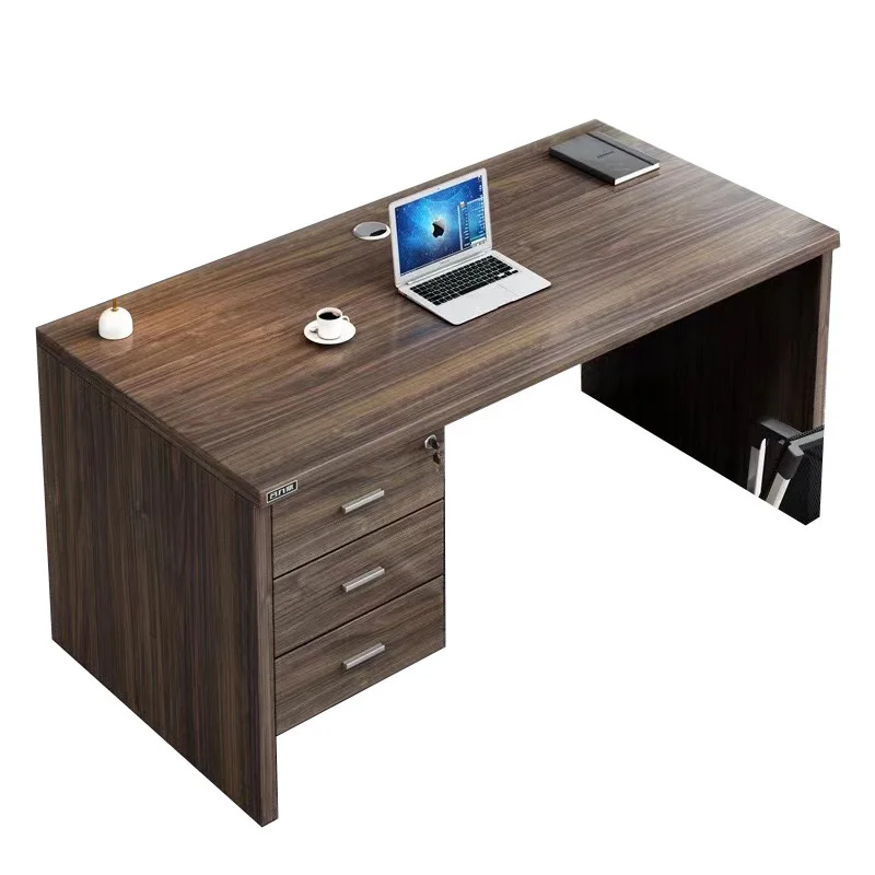 Luxury Modern Solid Wood Single Desk Adjustable Height Retractable With Drawer Lock Household Commercial