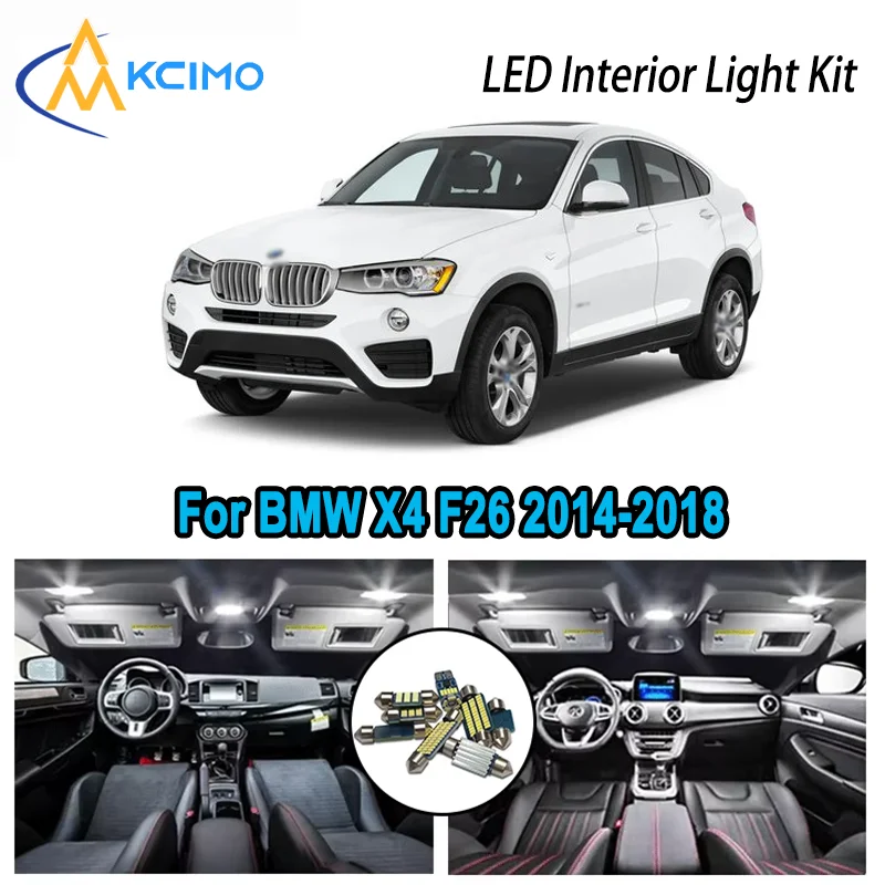 

For BMW X4 F26 2014-2018 2015 2016 2017 2018 Premium Bright LED Interior Dome Map Trunk Light Kit Car Led Lamps Canbus No Error