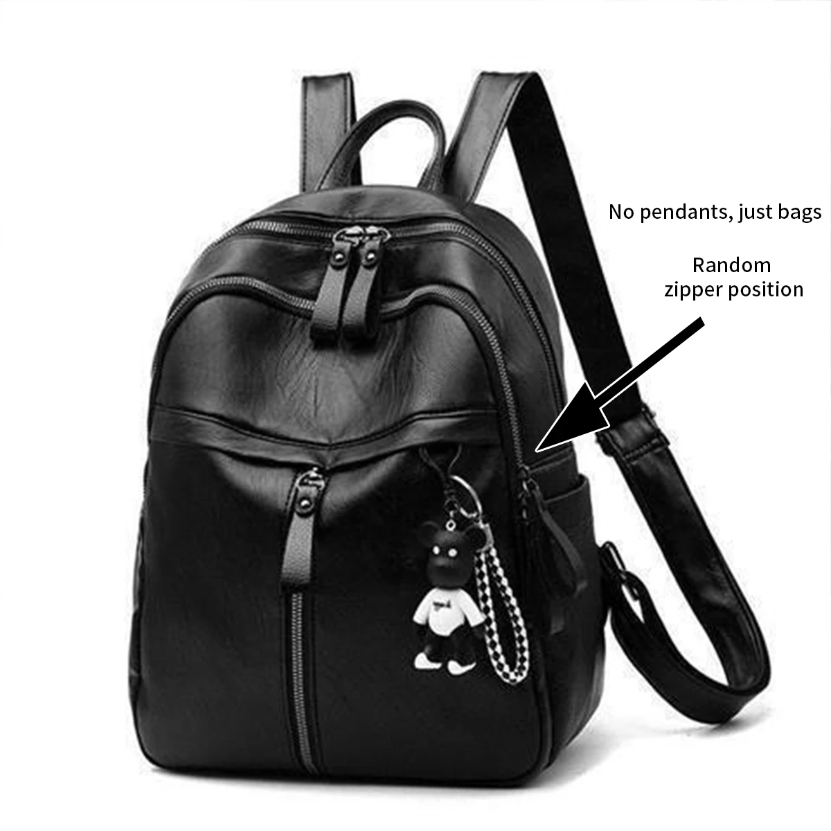 1PC Korean version of large capacity student schoolbag PU backpack female trend solid color women soft leather backpack