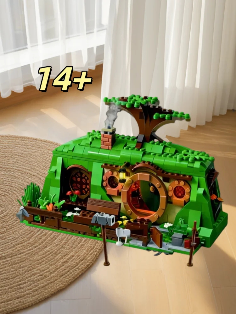 2026-new-green-hill-round-hole-building-blocks-set-2017pcs-moc-assemble-model-kit-for-adults-collectible-display-toy-gift-for-fa