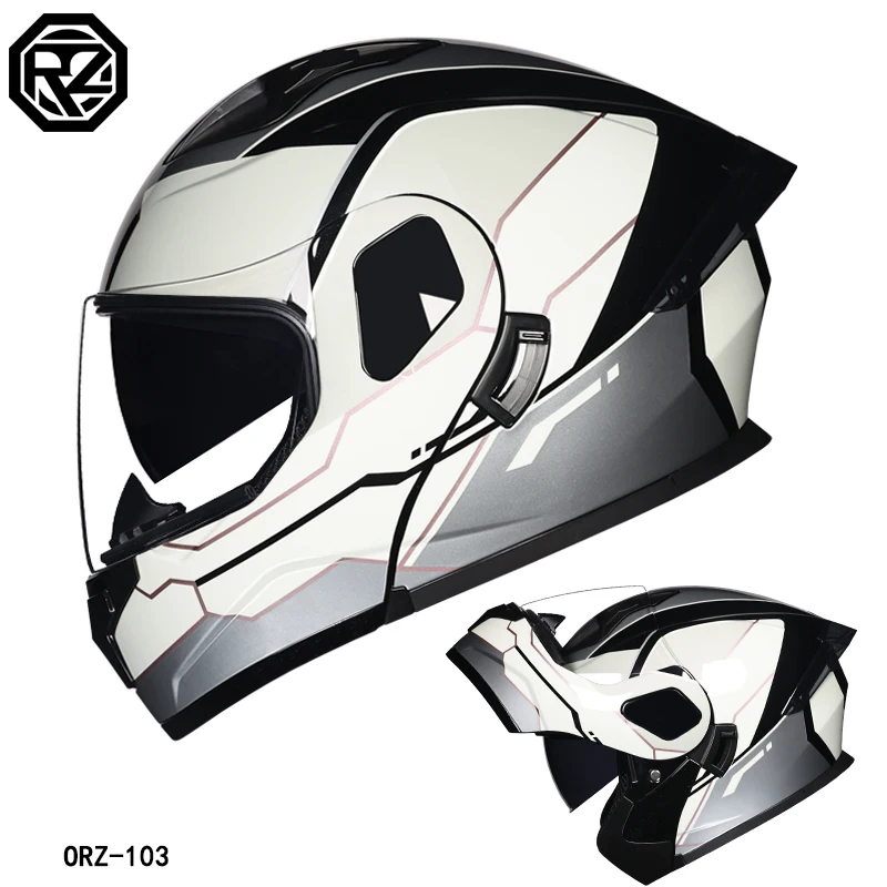 

ORZ-103latest high-quality motorcycle modular flip helmet ABS material dual lens full helmet DOT batch