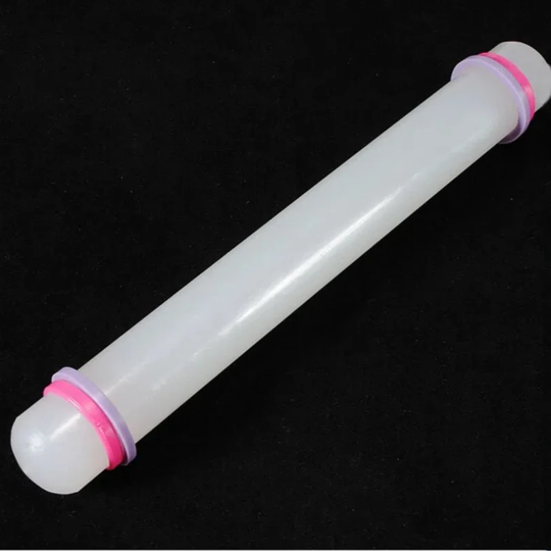 Strumento per torte da forno fai-da-te per la casa, bastoncino per pasta antiaderente in plastica PP rotondo, mattarello antiaderente rivestito in zucchero da 23 cm