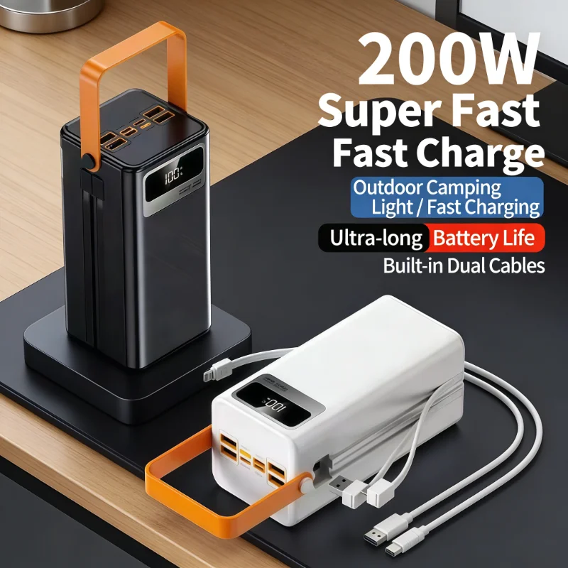 

300000mAh Ultra Super Power Bank with 120W PD Fast Charging Portable Charger for Outdoor Camping Live Streaming Emergency Power