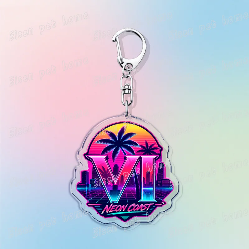 Klassische Vice City Schlüsselanhänger für Accessoires Taschenanhänger San Andreas PC-Spiele Liebhaber Schlüsselring Schmuck Fans Geschenke