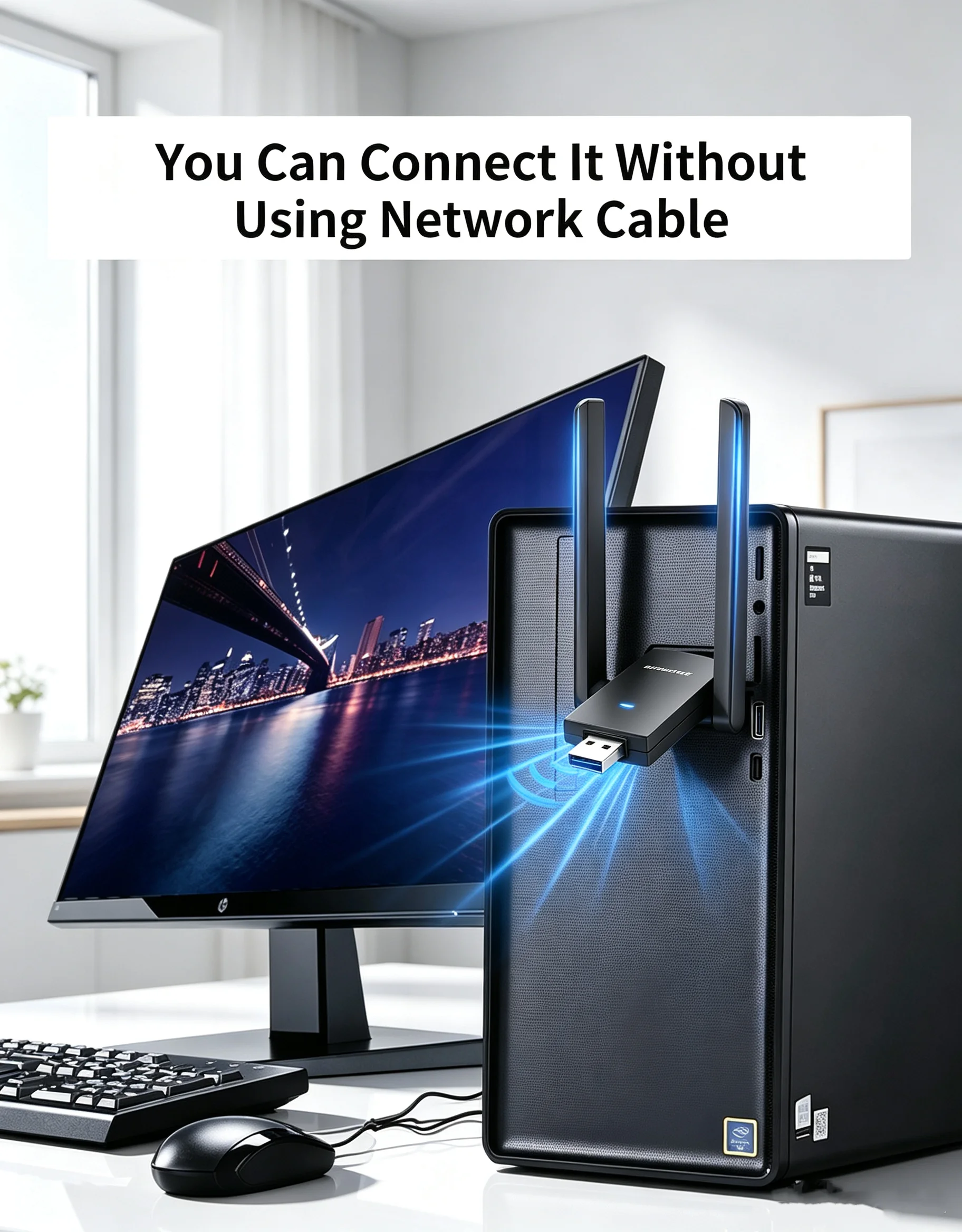 COMFAST 1300Mbps USB3.0 WLAN-Adapter Dual-Band 2.4GHz/5GHz WiFi5 RTL8812BU 2*2dBi Drahtloser Netzwerk-Dongle für PC, Laptop, Desktop – Detail 8