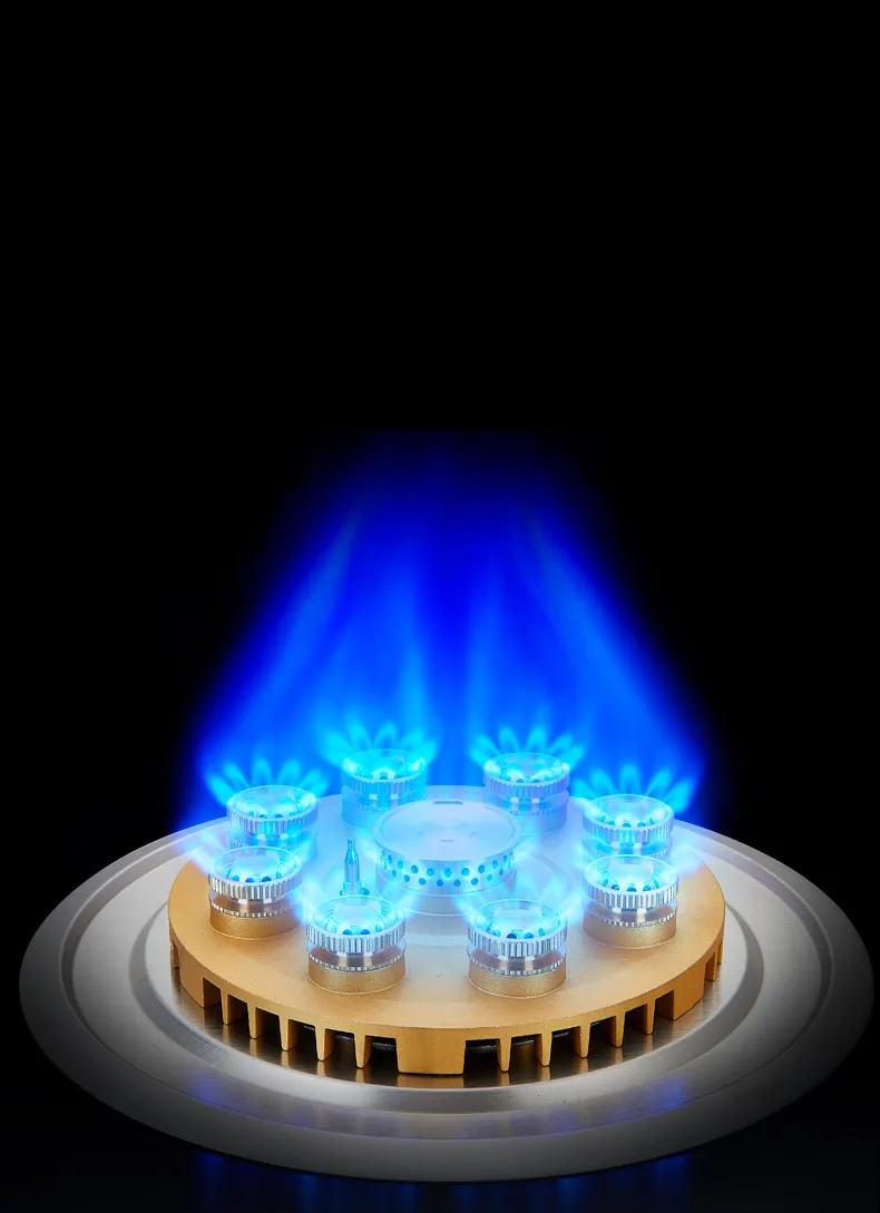 Portable Electric 5.2kW Single Gas Stove Energy-Saving Flameout Protection Household Nine Head Burner Stainless Steel Countertop