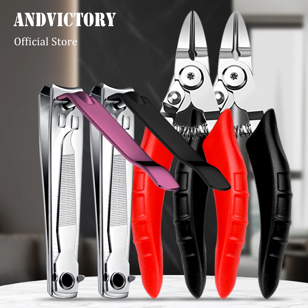 

2Pcs/Set Toenail Nail Clippers Thinck Ingrown Nails Stainless Steel Straight Blade Ingrown Toenail Clipper Nail Cutter Set Tools