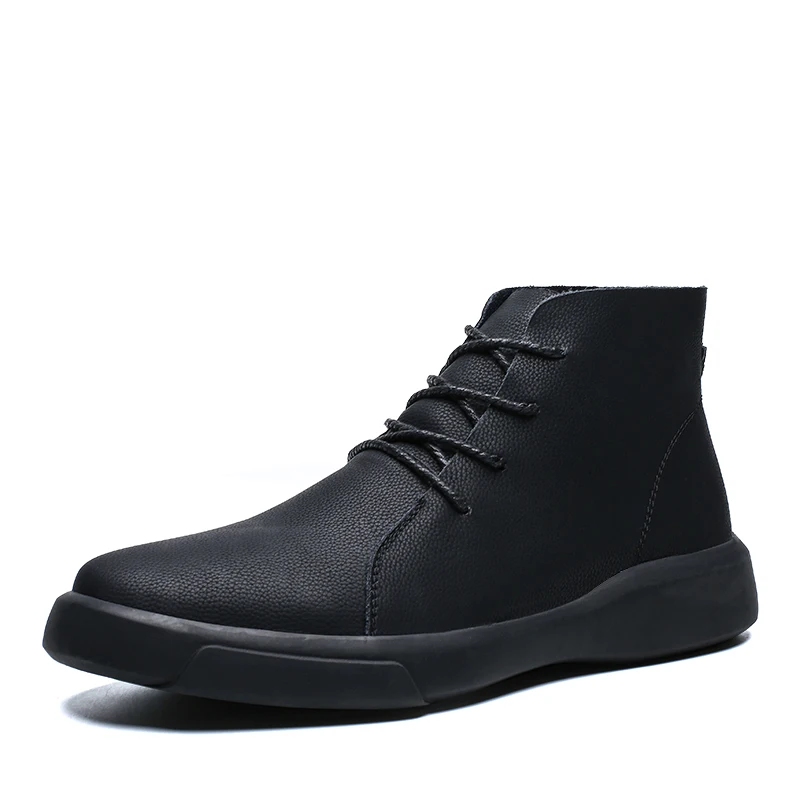 

New large size men's 100% cowhide leather shoes comfortable sports anti-slip wear high top comfortable men's leather shoes