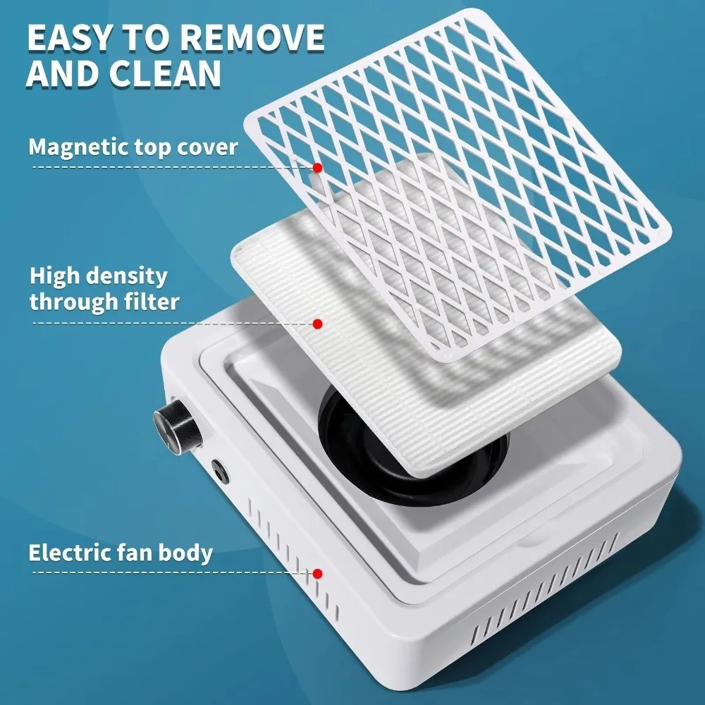 

4500RPM Brushless Nail Dust Collector High Suction Power Adjustable Speed Nail Dust Remover Powerful Suction