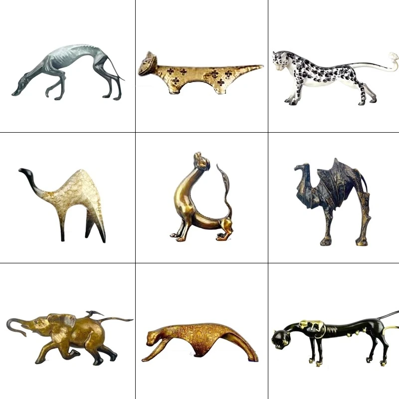 Modern minimalist metal abstract animal ornaments,office desks bookcases background wall decoration,living room decor home decor