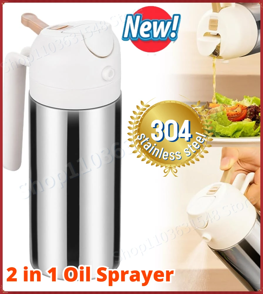 

Hot 2 in 1 Spray for Olive Oil Spray Sprayer Dispenser Bottle Comfortable Handle Design for Barbecue Air Frying Pan Oven Camping