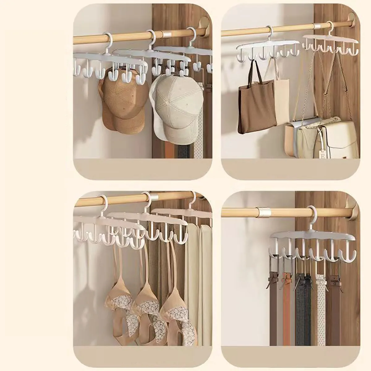 2 Pieces of Hanging Hangers for Household Clothes, Underwear Hooks, Plastic Hangers, Rotatable Multi Hook Hangers image 5