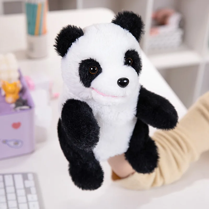 Juguete de peluche de marioneta de mano de dibujos animados de Panda lindo de alta calidad