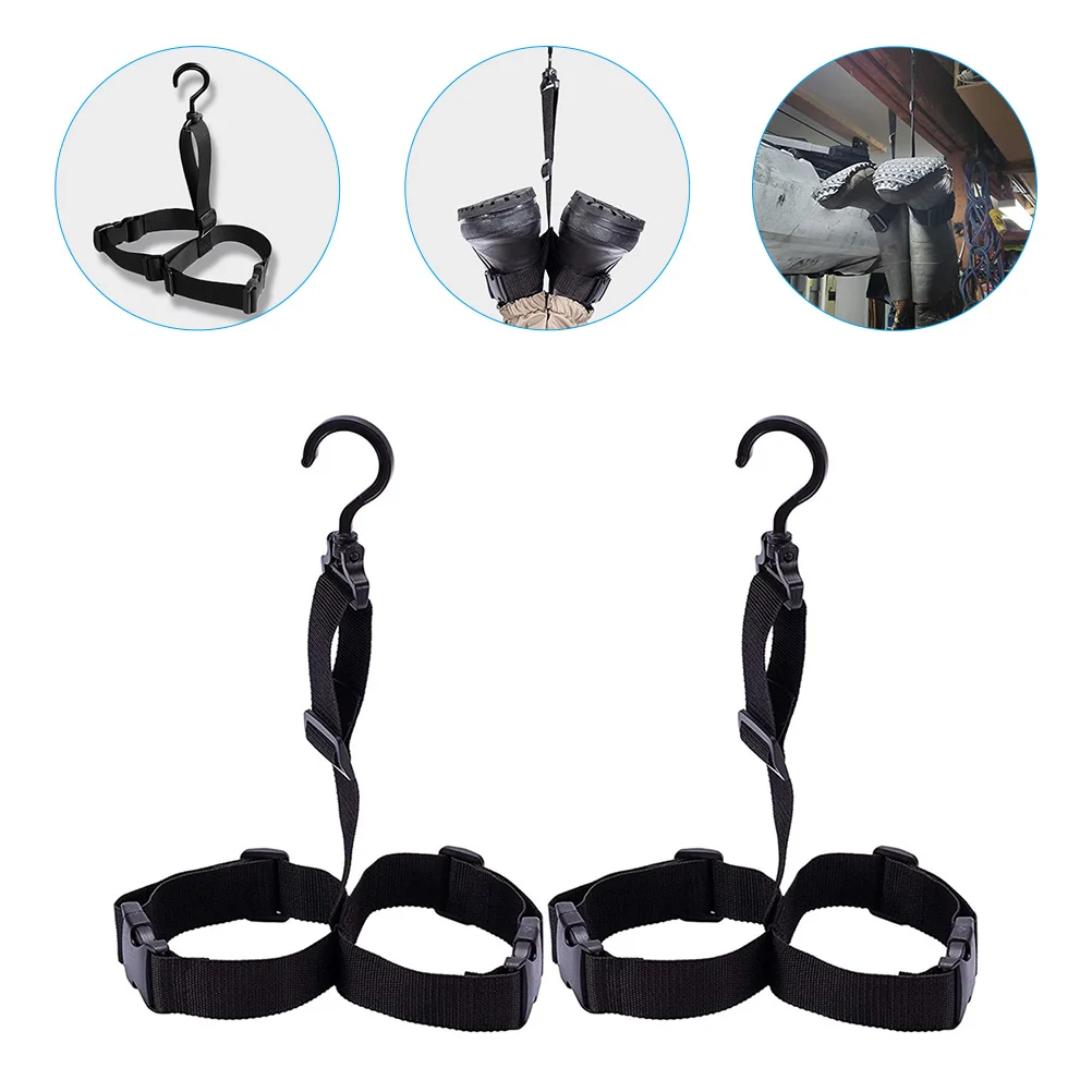 

2 Sets Shoe Rack Boot Hanging Hook Outdoor Fishing Strap Boots Hanger Plastic Buckle Wader