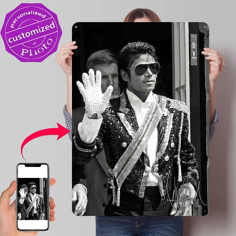 Michael Jackson Personalized 3D Textured Metal Poster Wall Art Vintage Tin Signs for Bedroom Decoration Room Garage Accessories