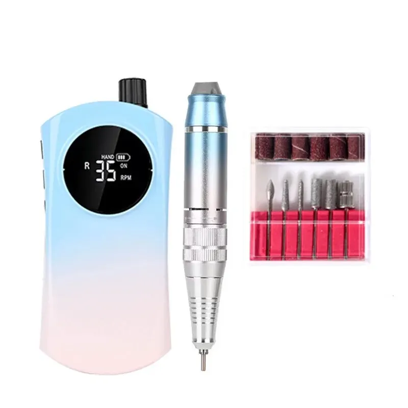 35000RPM Portable Electric Nail Drill Machine With LCD Display Nails Sander Rechargeable Manicure Machine