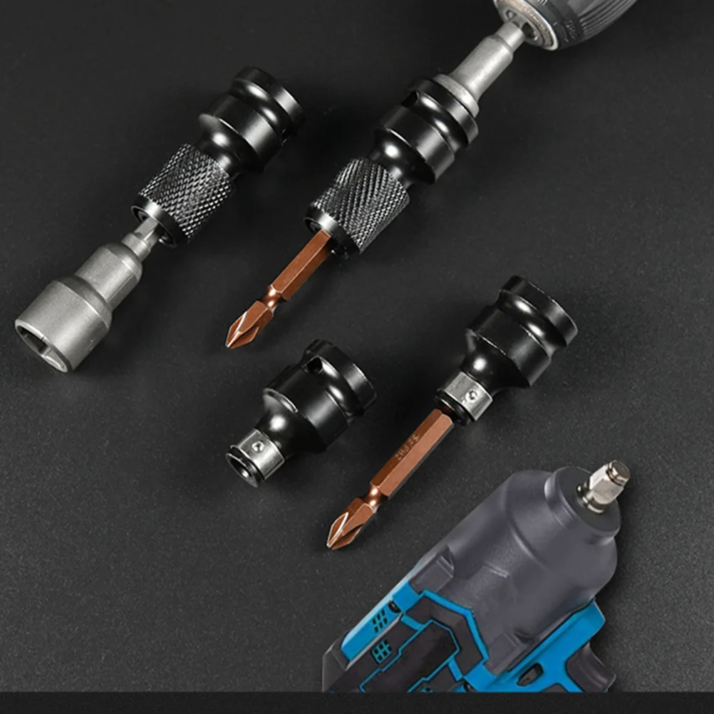 

4pcs Socket Adapter Set 1/2 Inch To 1/4 Inch Impact Wrench Adapter For Drill Hex Driver Bit Tool Conversion Kit Hand Tools