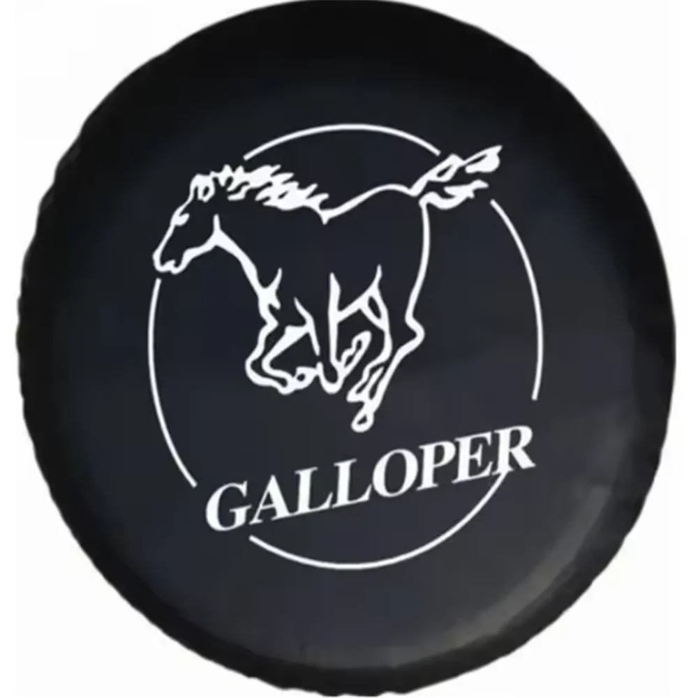 1Pcs Car PU Leather Spare Tire Cover Horse Tyre Wheel For Hyundai Galloper Hummer Jeep 14